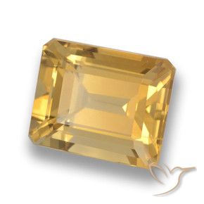 Citrine Or moyen naturelle Octogone / coupe Émeraude, 4.44 ct, VVS-VS