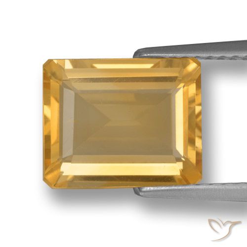 Citrine Orange-or léger naturelle Octogone / coupe Émeraude, 3.20 ct, VVS-VS