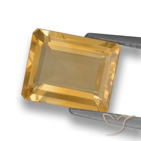 Citrine Orange-or léger naturelle Octogone / coupe Émeraude, 3.20 ct, VVS-VS
