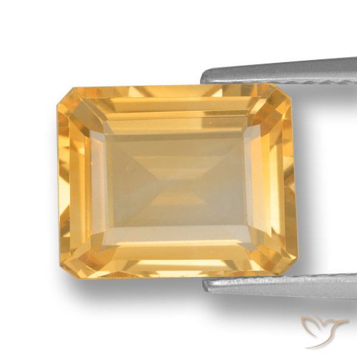 Citrine Or moyen naturelle Octogone / coupe Émeraude, 4.04 ct, VVS