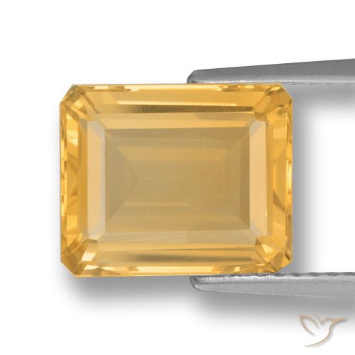 Citrine Or moyen naturelle Octogone / coupe Émeraude, 4.43 ct, VVS