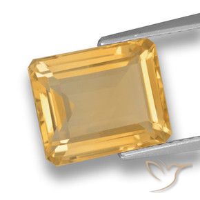 Citrine Or moyen naturelle Octogone / coupe Émeraude, 4.43 ct, VVS