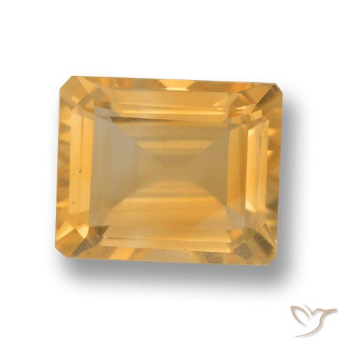 Citrine Orange-or léger naturelle Octogone / coupe Émeraude, 4.21 ct, VVS-VS