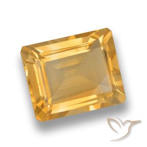Citrine Orange-or léger naturelle Octogone / coupe Émeraude, 4.21 ct, VVS-VS