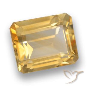 Citrine Orange-or moyen-léger naturelle Octogone / coupe Émeraude, 4.24 ct, VVS-VS