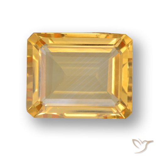 Citrine Orange-or moyen-léger naturelle Octogone / coupe Émeraude, 3.85 ct, VVS