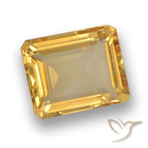 Citrine Orange-or moyen-léger naturelle Octogone / coupe Émeraude, 3.85 ct, VVS