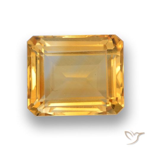 Citrine Orange-or naturelle Octogone / coupe Émeraude, 4.53 ct, VVS-VS