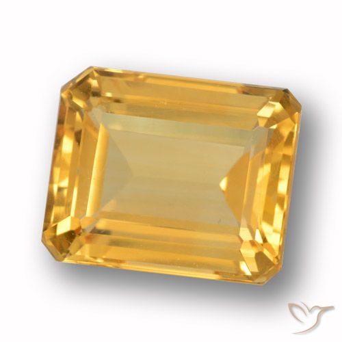 Citrine Orange-or moyen-léger naturelle Octogone / coupe Émeraude, 4.64 ct, VVS-VS