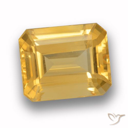 4.06ct Naturel Or Citrine, Taille émeraude, VVS-VS