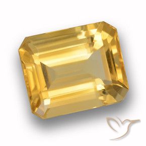 Citrine Or naturelle Octogone / coupe Émeraude, 4.06 ct, VVS-VS