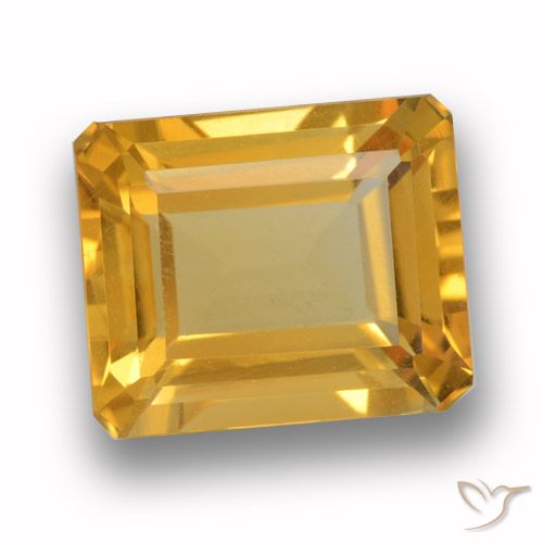 Citrine Orange-or naturelle Octogone / coupe Émeraude, 4.49 ct, VVS-VS