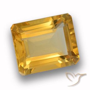 Citrine Orange-or naturelle Octogone / coupe Émeraude, 4.49 ct, VVS-VS