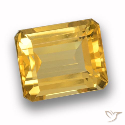 Citrine Or moyen naturelle Octogone / coupe Émeraude, 4.66 ct, VVS-VS