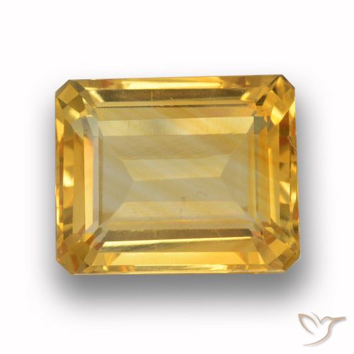 Citrine Or moyen naturelle Octogone / coupe Émeraude, 4.09 ct, VVS