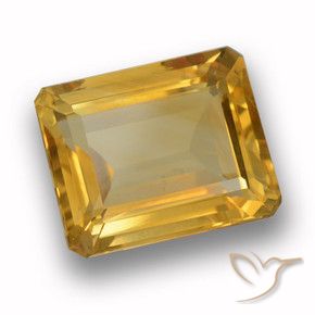 Citrine Or moyen naturelle Octogone / coupe Émeraude, 4.09 ct, VVS