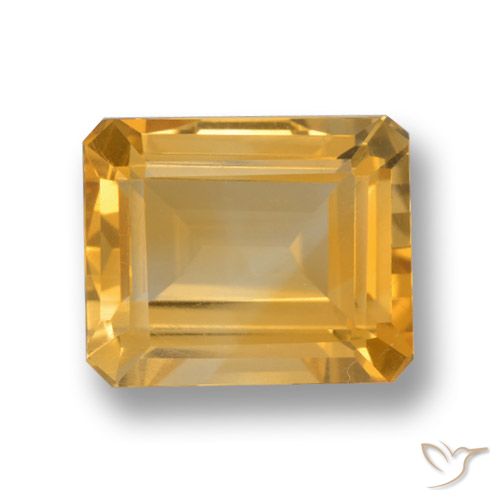 4.27ct Naturel Orange-or Citrine, Taille émeraude, VVS-VS