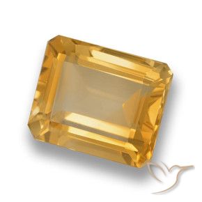 Citrine Orange-or naturelle Octogone / coupe Émeraude, 4.27 ct, VVS-VS