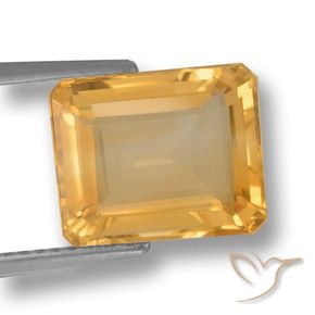 Citrine Orange-or moyen-léger naturelle Octogone / coupe Émeraude, 4.45 ct, VVS-VS