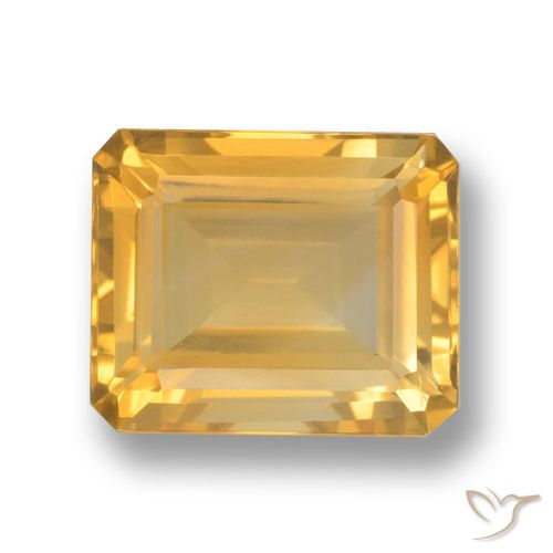 Citrine Orange-or naturelle Octogone / coupe Émeraude, 4.39 ct, VVS-VS
