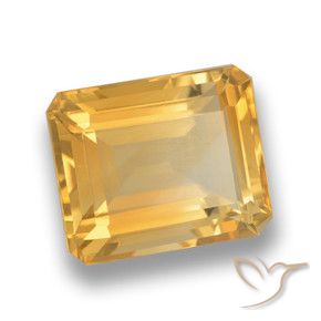 Citrine Orange-or naturelle Octogone / coupe Émeraude, 4.39 ct, VVS-VS