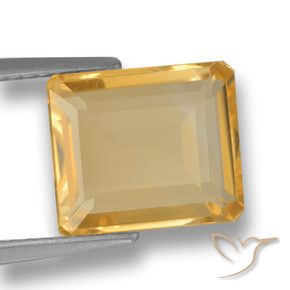 Citrine Orange-or naturelle Octogone / coupe Émeraude, 3.84 ct, VVS-VS