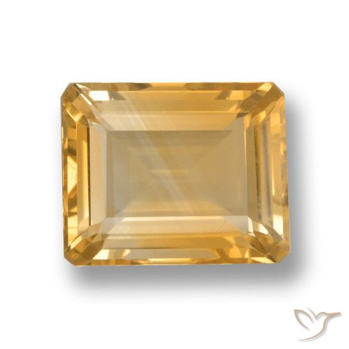 Citrine Orange-or naturelle Octogone / coupe Émeraude, 4.20 ct, VVS-VS