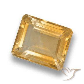 Citrine Orange-or naturelle Octogone / coupe Émeraude, 4.20 ct, VVS-VS