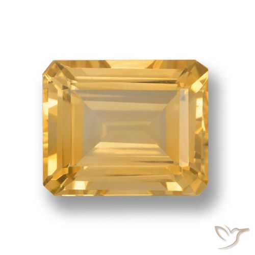 4.05ct Naturel Or moyen Citrine, Taille émeraude, VVS-VS