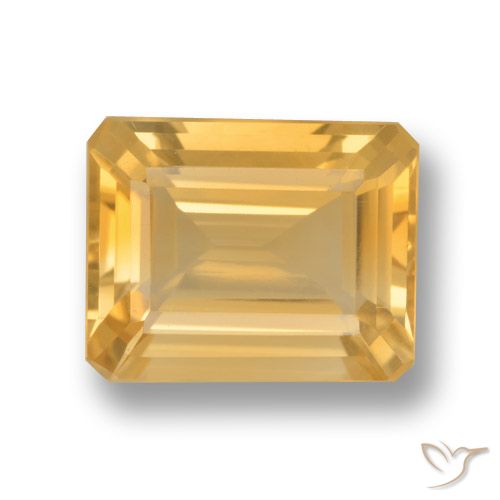 Citrine Or naturelle Octogone / coupe Émeraude, 3.80 ct, VVS-VS