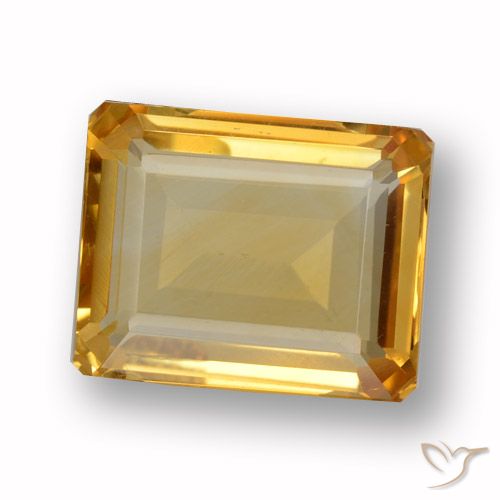 3.88ct Naturel Orange-or moyen-léger Citrine, Taille émeraude, VVS-VS