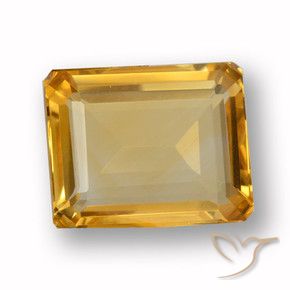 Citrine Orange-or moyen-léger naturelle Octogone / coupe Émeraude, 3.88 ct, VVS-VS