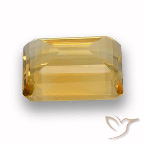 Citrine Orange-or moyen-léger naturelle Octogone / coupe Émeraude, 3.88 ct, VVS-VS