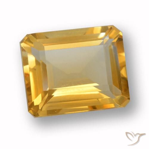 Citrine Orange-or naturelle Octogone / coupe Émeraude, 3.76 ct, VVS