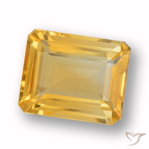4.03ct Naturel Or moyen Citrine, Taille émeraude, VVS-VS