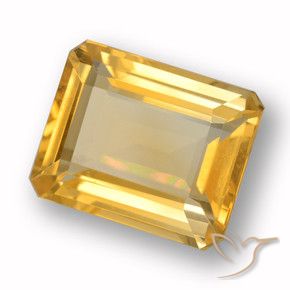 Citrine Or moyen naturelle Octogone / coupe Émeraude, 4.03 ct, VVS-VS