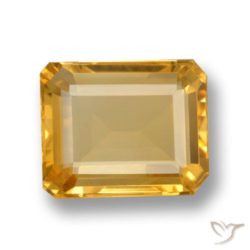 Citrine Orange-or naturelle Octogone / coupe Émeraude, 4.10 ct, VVS-VS