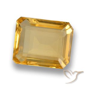 Citrine Orange-or naturelle Octogone / coupe Émeraude, 4.10 ct, VVS-VS