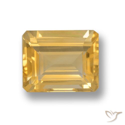 4.20ct Naturel Or moyen Citrine, Taille émeraude, VVS