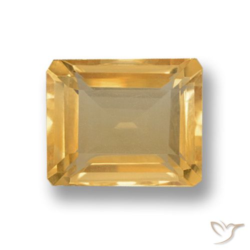 Citrine Orange-or léger naturelle Octogone / coupe Émeraude, 4.27 ct, VVS-VS
