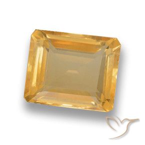 Citrine Orange-or léger naturelle Octogone / coupe Émeraude, 4.27 ct, VVS-VS