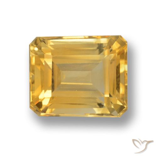 Citrine Doré naturelle Octogone / coupe Émeraude, 5.21 ct, VVS-VS