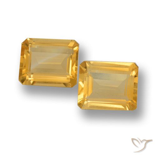 7.53ctw Naturel Or Citrine, Taille émeraude, VVS-VS