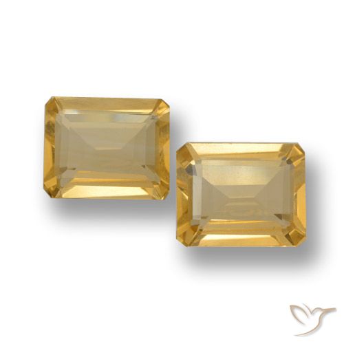 6.77ctw Naturel Or moyen Citrine, Taille émeraude, VVS-VS