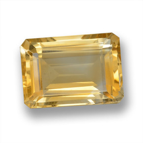 Citrine Or moyen naturelle Taille émeraude, 14.84 ct, VVS-VS