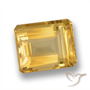 Citrine Orange-or léger naturelle Octogone / coupe Émeraude, 7.28 ct, VVS-VS