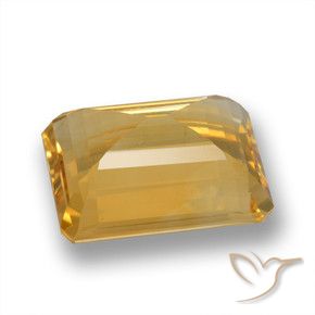 Citrine Orange-or moyen-léger naturelle Octogone / coupe Émeraude, 4.84 ct, VVS-VS