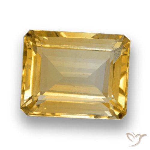 4.36ct Naturel Doré Citrine, Taille émeraude, VVS