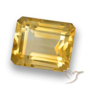 Citrine Doré naturelle Octogone / coupe Émeraude, 4.50 ct, VVS-VS