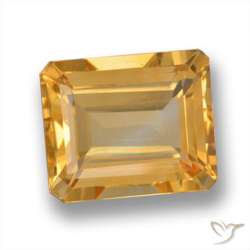 Citrine Orange-or naturelle Octogone / coupe Émeraude, 5.42 ct, VS